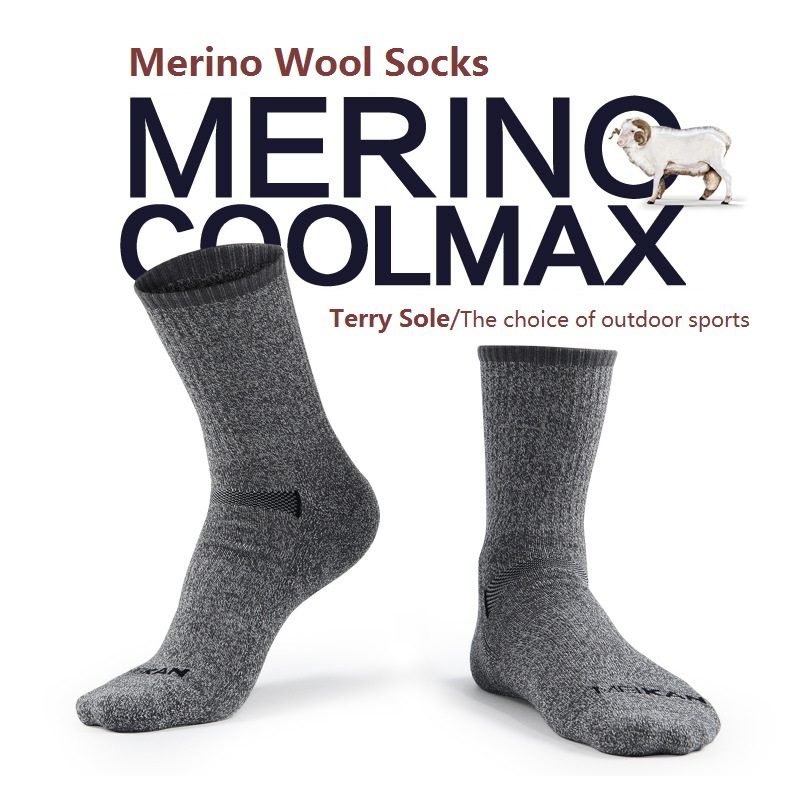 Wool Hiking Sock - MEIKAN ผู้ชาย Merino Wool ถุงเท้า Coolmax