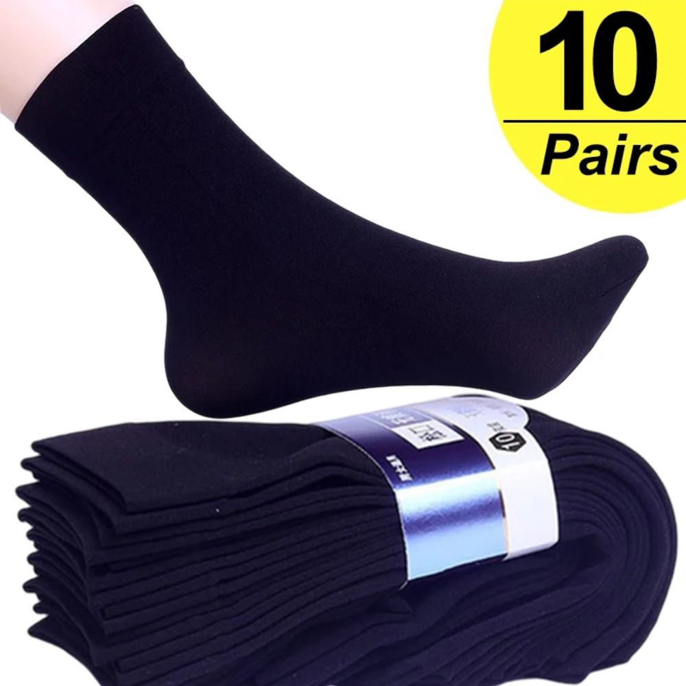 Silk Sock Bamboo - ถุงเท้าผู้ชายแฟชั่น 10 คู่ ระบายอากาศได้ดี ผลิตจากผ้าไอซ์ซิลค์ นุ่ม