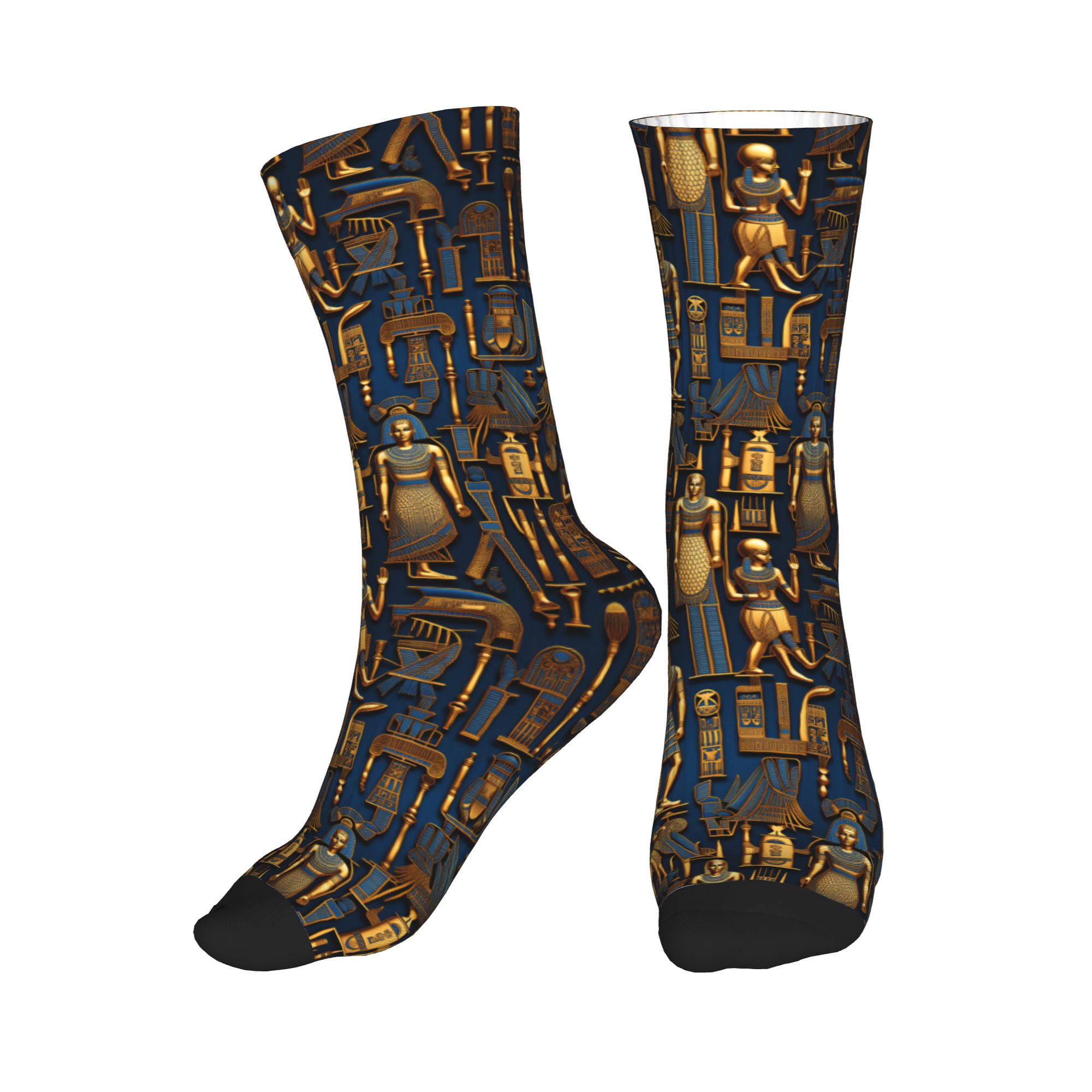 Dress Sock Men - ถุงเท้าลายเทพเจ้าและสัญลักษณ์ของชาวอียิปต์ ถุงเท้าผู้ชายแบบ unisex น่ารัก พิมพ์ลาย 3