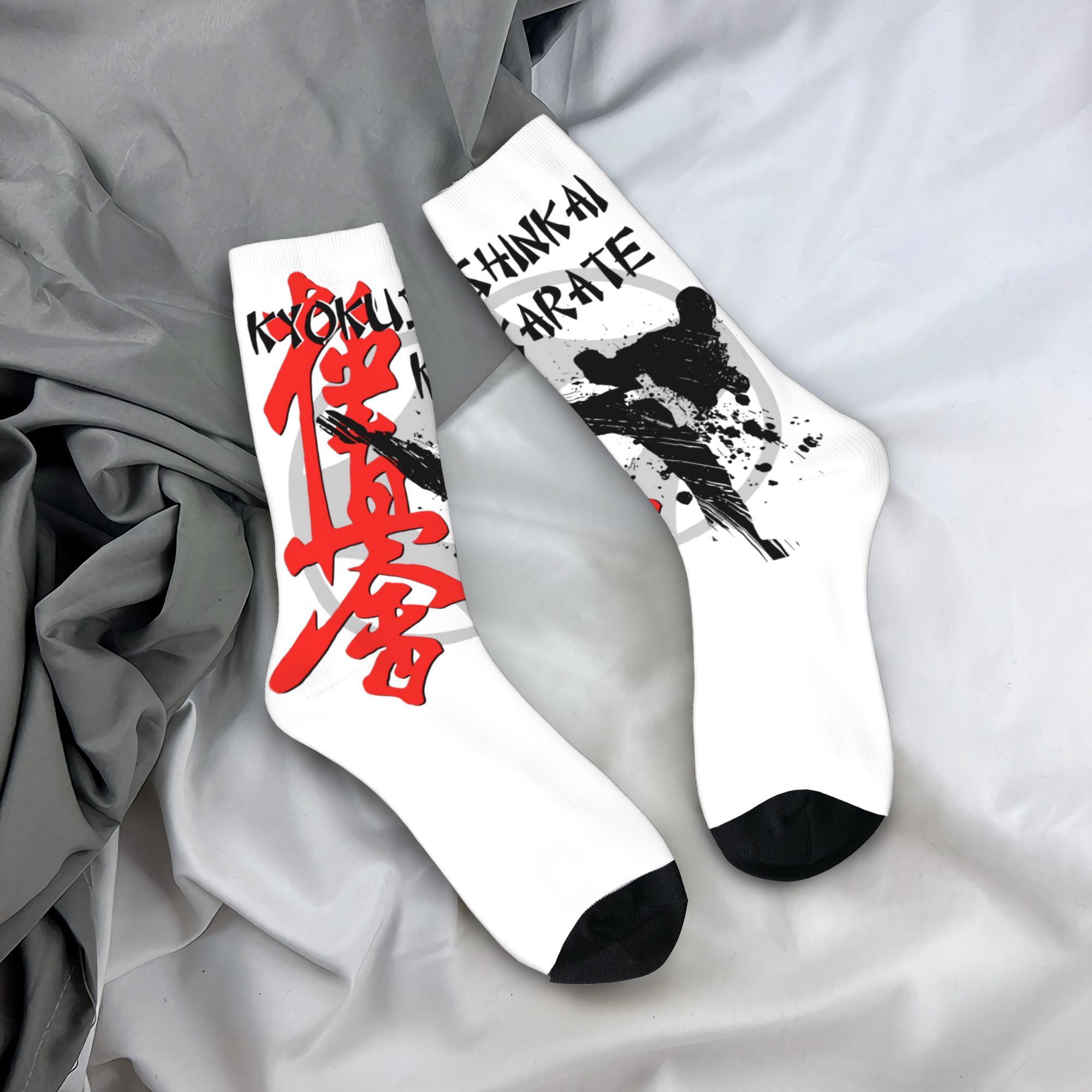 Dress Sock Men - ถุงเท้าคิโอคุชิคาราเต้แบบกำหนดเองสำหรับผู้ชาย ถุงเท้าลำลองสำหรับศิลปะการต่อสู้ ฤดูใบไม้ผลิ ฤดูร้อน ฤดูใบไม้ร่วง ฤดูหนาว
