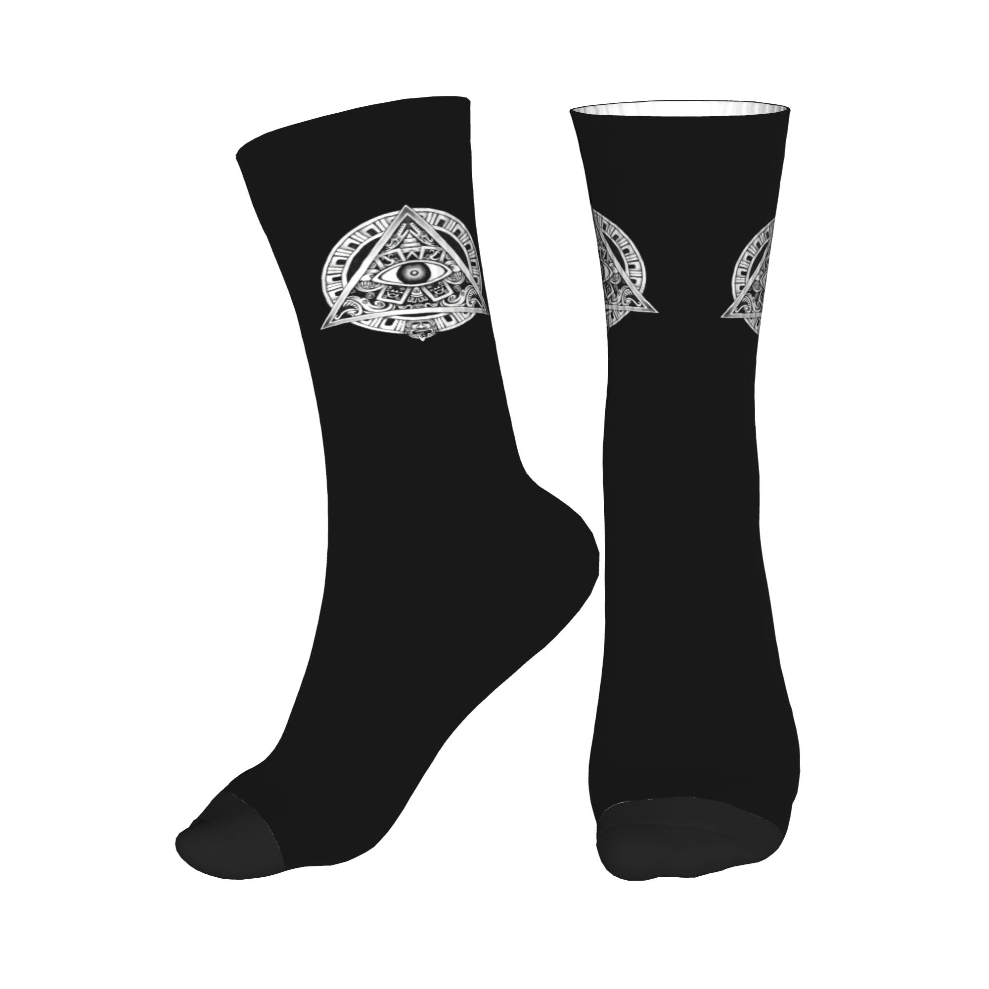 Dress Sock Men - ถุงเท้าลายสัญลักษณ์โบราณอิลลูมินาติสำหรับผู้ชาย ถุงเท้าข้อเว้าพิมพ์ลาย 3 มิติ ให้ความอบอุ่นและสวมใส่สบายสำหรับทุกเพศ