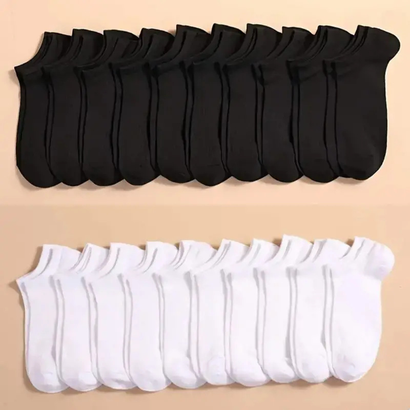 ถุงเท้าข้อสั้นสีดำและสีขาวแบบไ - Ankle Sock Low Cut บทวิจารณ์และราคา