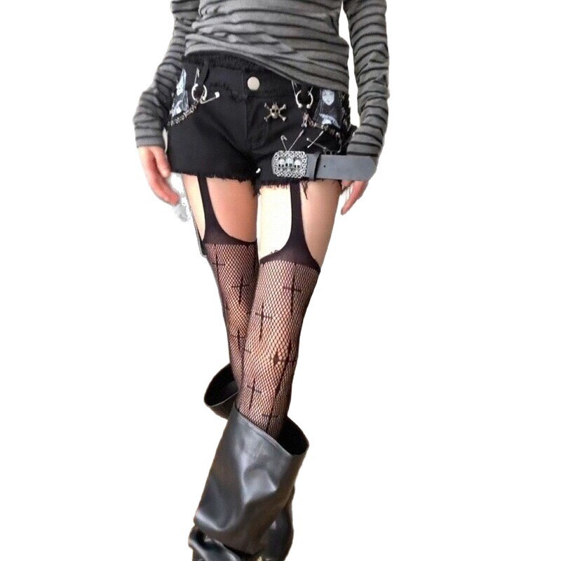 ถุงน่องตาข่ายสีดำแบบยาวถึงต้นข - Thigh High Sock Stay Up บทวิจารณ์และราคา