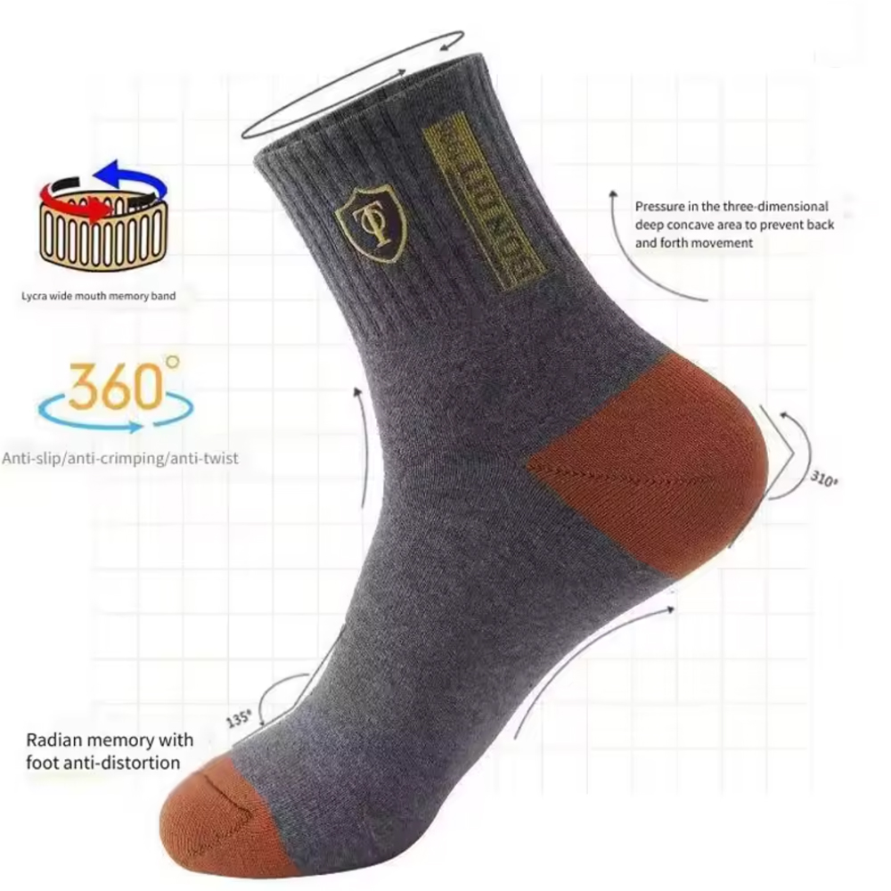 ถุงเท้าผู้ชายแบบพรีเมียม 5/10  - Cotton Crew Sock Pack บทวิจารณ์และราคา