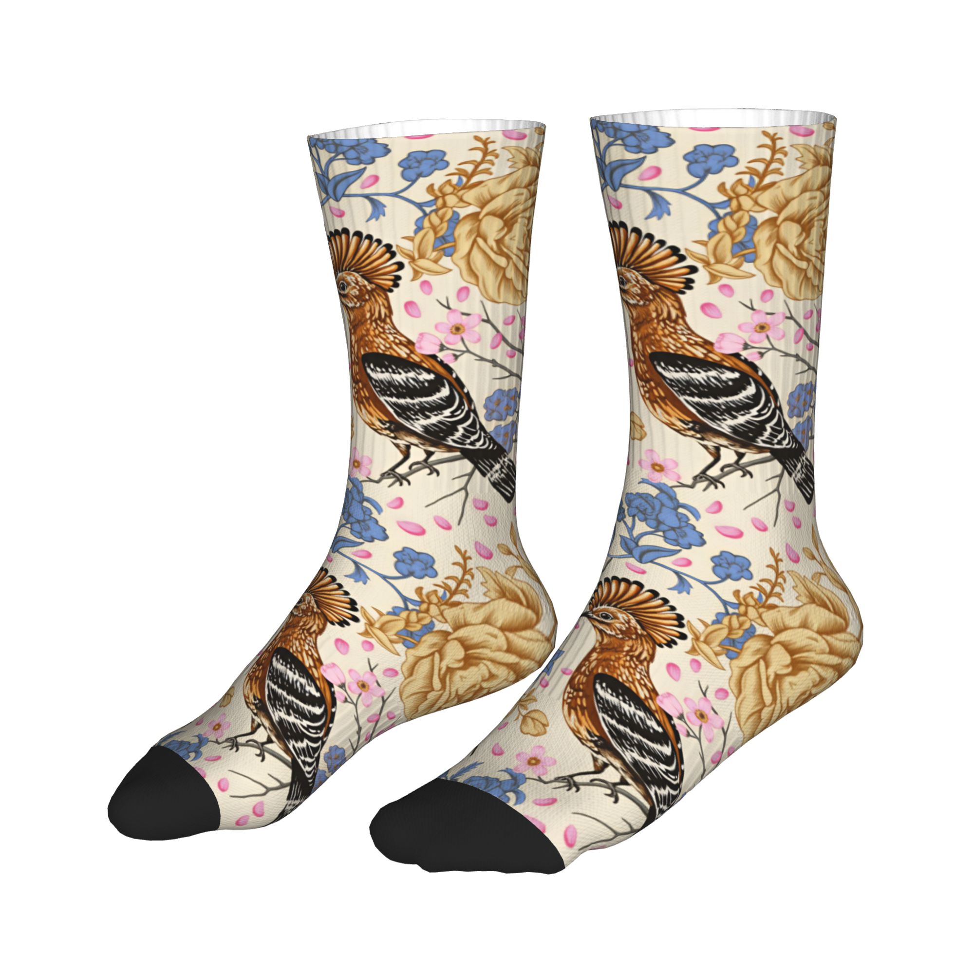 Hoopoe Bird Blue Peony ถุงเท้า - Dress Sock Men บทวิจารณ์และราคา